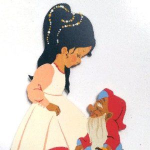 Vintage Mertens Kunst wood Snow White wall hanging from Germany